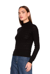 pointelle turtle neck long sleeve
