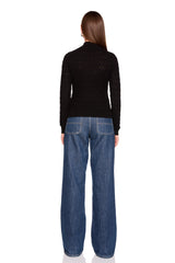 pointelle turtle neck long sleeve