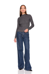 pointelle turtle neck long sleeve