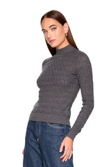 pointelle turtle neck long sleeve