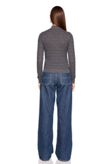 pointelle turtle neck long sleeve