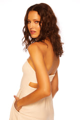 faux leather wire tube jumpsuit