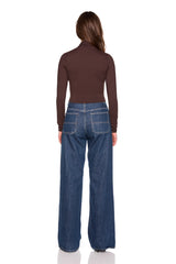 square wire long sleeve crop top