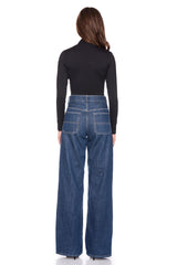 square wire long sleeve crop top