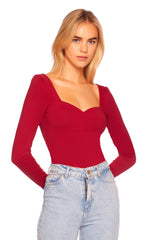 sweetheart long sleeve top