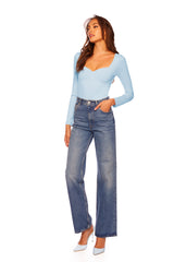 sweetheart long sleeve top