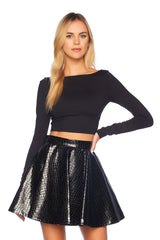 croq faux leather circle skirt