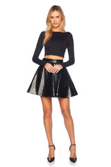 croq faux leather circle skirt