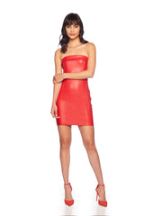 faux leather corset dress perfect red