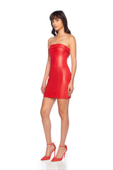 faux leather corset dress perfect red