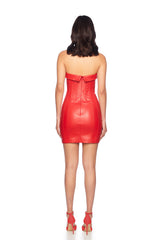 faux leather corset dress perfect red