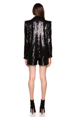 sequin blazer black