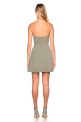 pebble crepe strapless corset dress