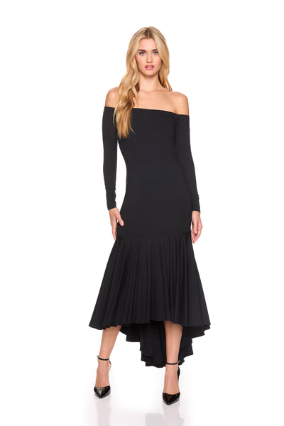off shoulder long sleeve high low dress – Susana Monaco‎