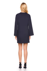 bell sleeve keyhole tie dress