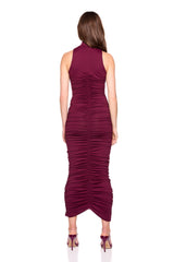 gathered mock center dress