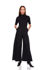 mock neck short sleeve jumpsuit