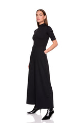 mock neck short sleeve jumpsuit