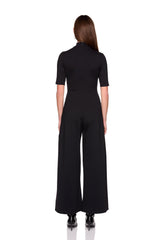 mock neck short sleeve jumpsuit