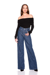 light merino off shoulder sweater