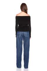 light merino off shoulder sweater