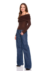 light merino off shoulder sweater