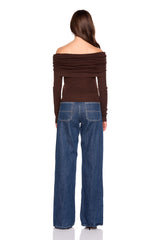 light merino off shoulder sweater