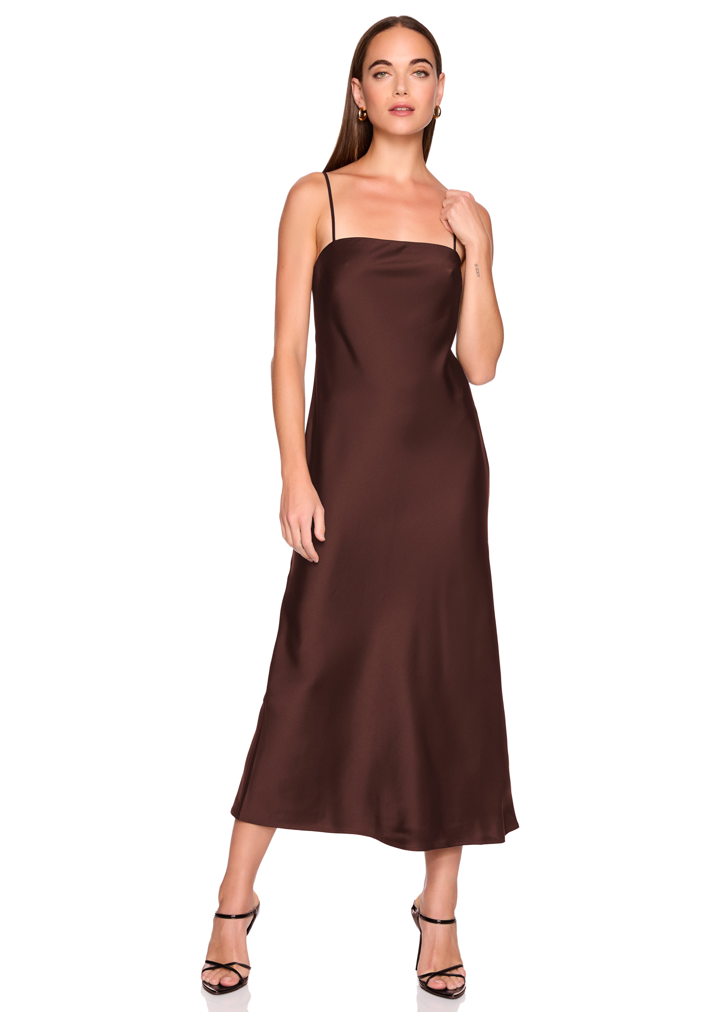 satin slip dress