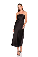satin tube dress