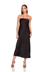 satin tube dress
