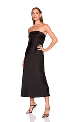 satin tube dress
