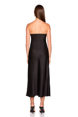 satin tube dress