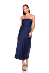 satin tube dress