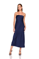 satin tube dress