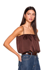 satin bubble string top