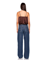 satin bubble string top