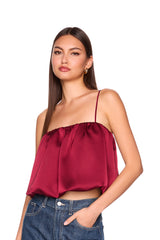 satin bubble string top