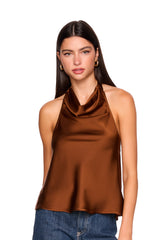satin tie halter
