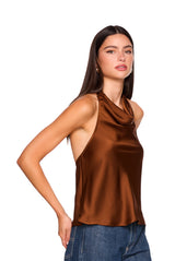 satin tie halter