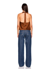 satin tie halter