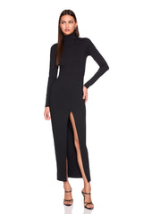 turtleneck slit front dress