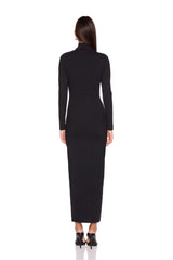 turtleneck slit front dress