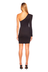 pleated one arm dress