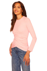 faux wrap long sleeve top