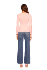 faux wrap long sleeve top