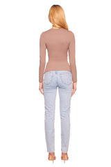 faux wrap long sleeve top