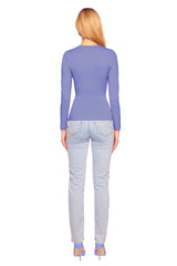 faux wrap long sleeve top