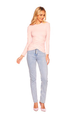 faux wrap long sleeve top