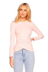 faux wrap long sleeve top