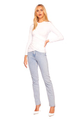 faux wrap long sleeve top